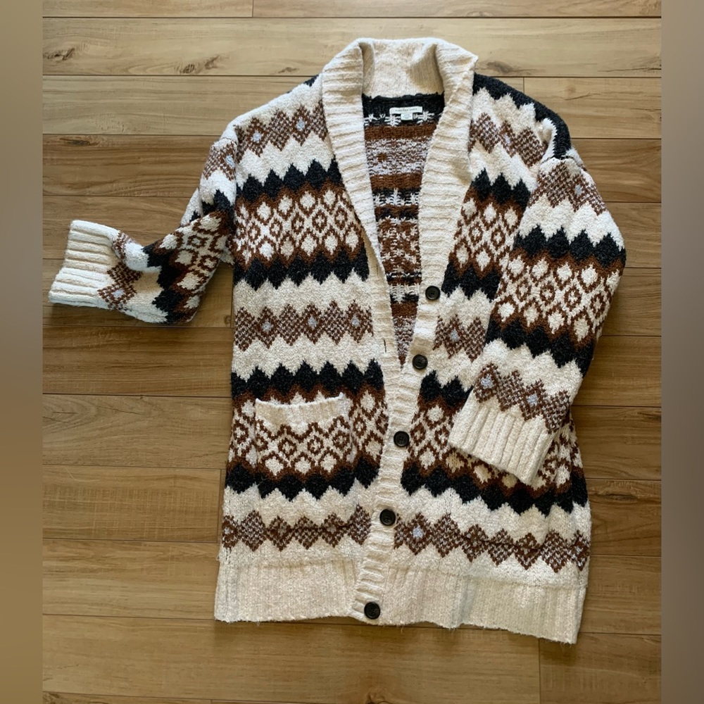 American Eagle Oversized Fairisle Cardigan